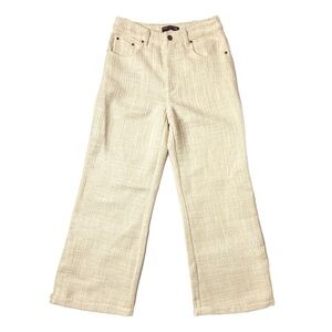 Finesse cream / ivory boucle tweed side leg trouser pants (S)